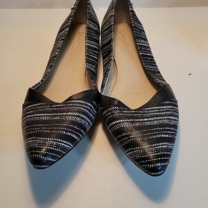 Calvin Klein Breanna  Womens Black & White Pointed Toe Flats Size 9